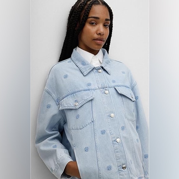 Hugo Boss oversize-fit denim jacket with logo - Picture 4 of 9